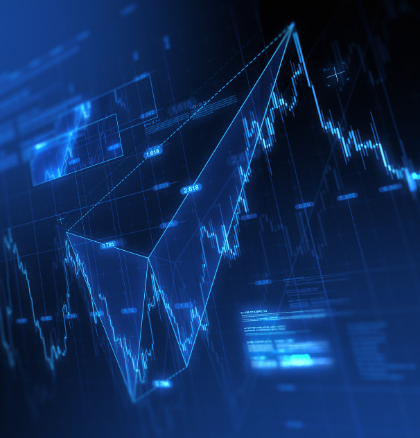 Абстрактно изображение показващо спад в акциите на голяма компания.