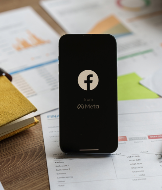 meta facebook app on smartphone for digital advertising analytics